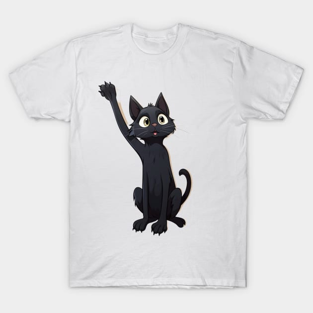 Black Cat hailing a taxi? T-Shirt by Liana Campbell